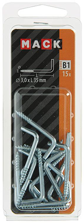 Mack 1017818 - schroefduim staal verzinkt 15 st 3,0 x 35 mm | 10 stuks