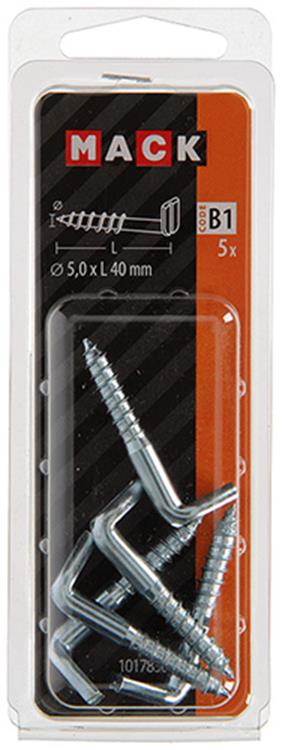 Mack 1017830 - schroefduim met gleuf staal verz. 5 st 5,0 x 40 mm | 10 stuks