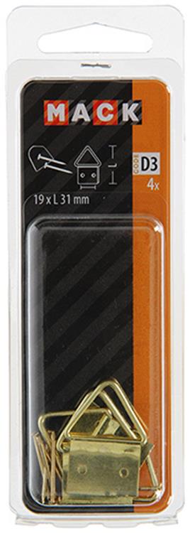 Mack 1017861 - kaderhanger staal vermessingd 4 st 19 x 31 mm | 10 stuks