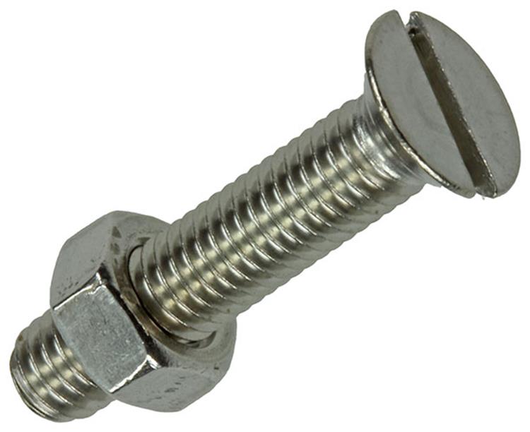 Mack 1019811 - metaalschroef verz. kop + moer rvs 6 st m5x25 | 10 stuks