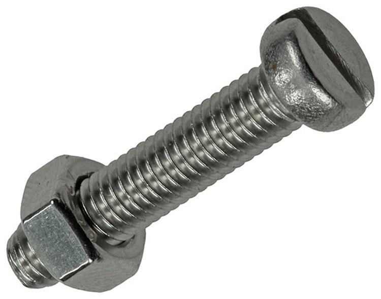 Mack 1019830 - metaalschroef cyl. kop + moer rvs 4 st m6x30 | 10 stuks