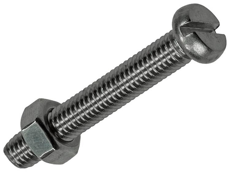 Mack 1019831 - metaalschroef cyl. kop + moer rvs 3 st m6x40 | 10 stuks