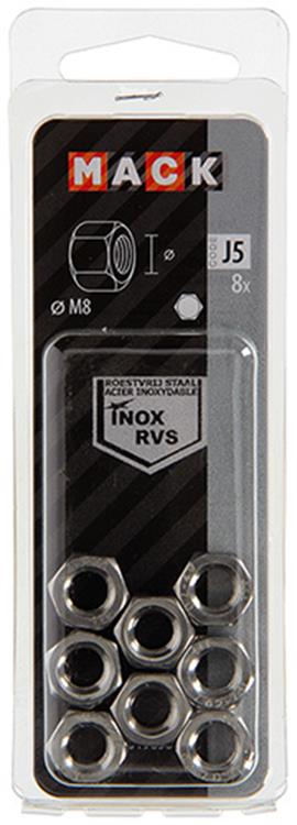 Mack 1019853 - zeskantmoer inox a2 8 st m8 | 10 stuks