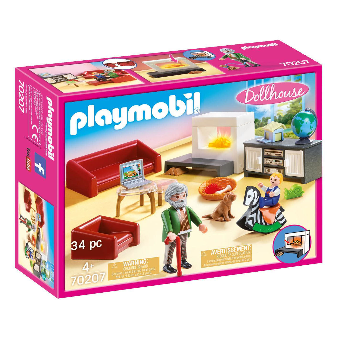 Playmobil Poppenhuis Huiskamer met Openhaard - 70207
