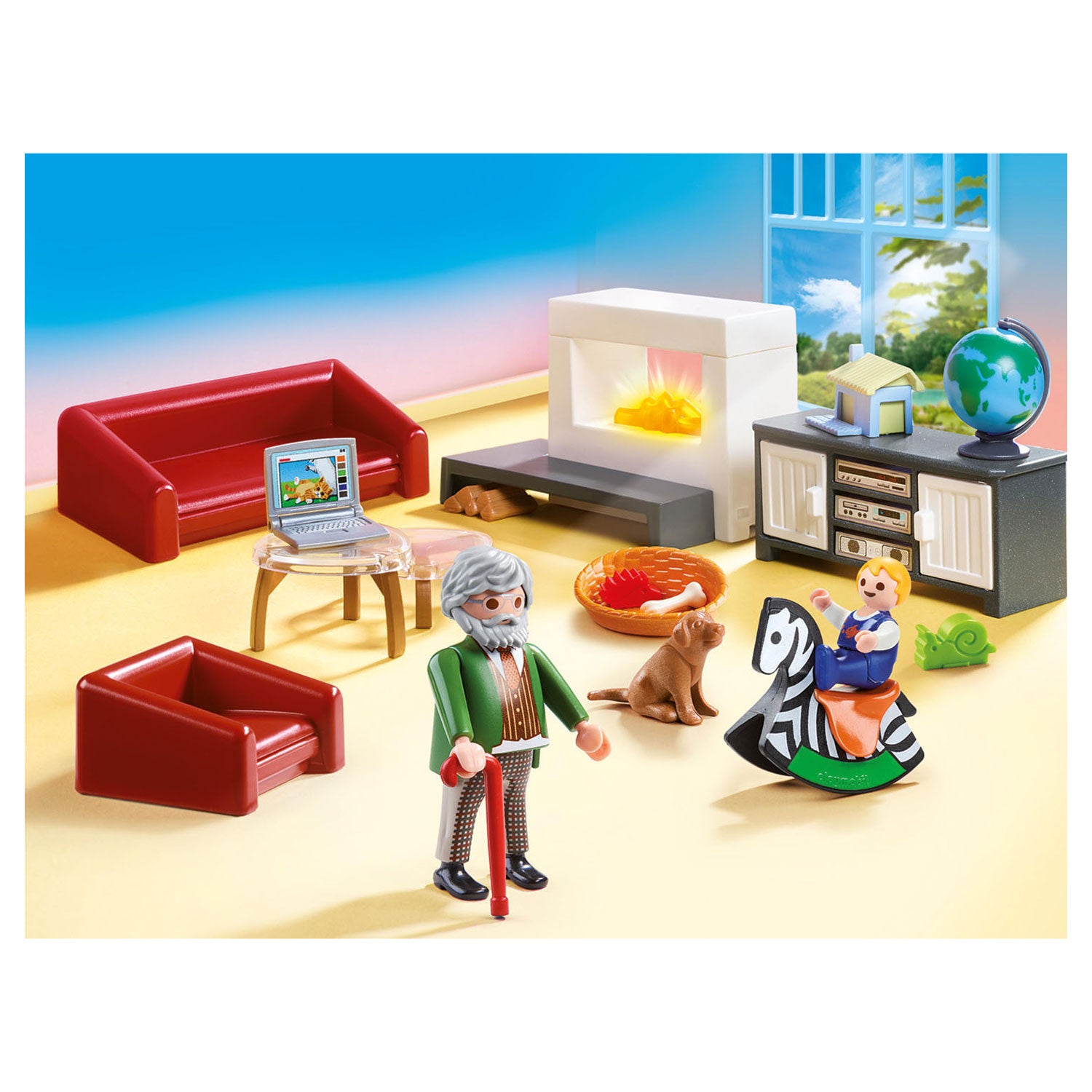Playmobil Poppenhuis Huiskamer met Openhaard - 70207