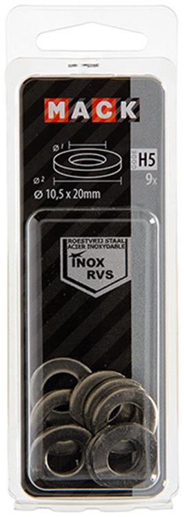 Mack 1019874 - sluitring inox a2 9 st m10 | 10 stuks