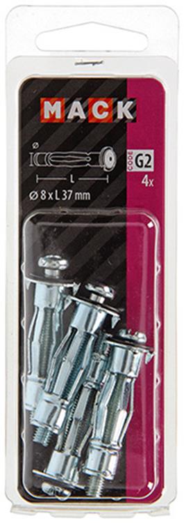 Mack 1017890 - metalen hollewandplug verzinkt4 st 8 x37 mm | 10 stuks