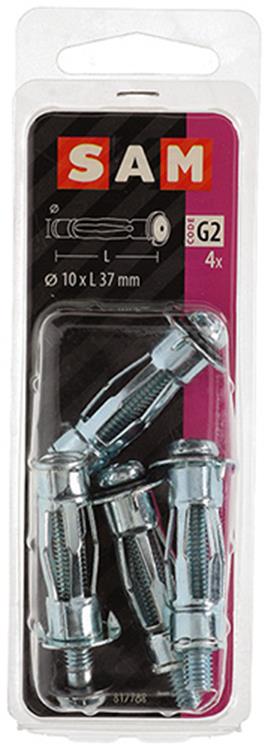 Mack 1017891 - metalen hollewandplug verzinkt4 st 10 x 37 mm | 5 stuks