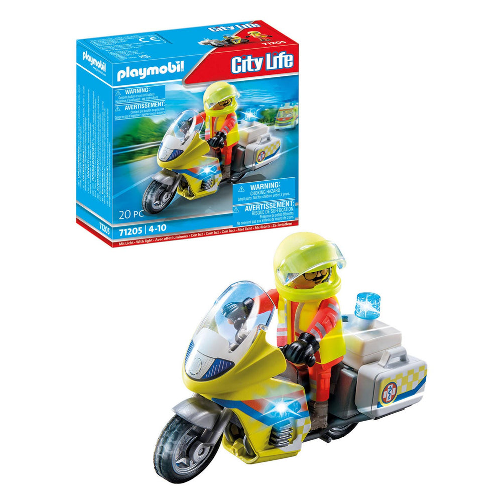 Playmobil city life noodmotorfiets met zwaailicht - 71205