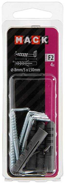 Mack 1017901 - plug + schroefduim polyeth 4 st 8mm 5x50mm | 5 stuks