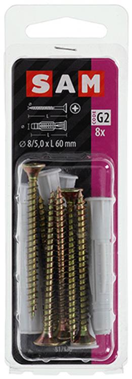 Mack 1017904 - universeelplug + schroef polyeth8 st 8mm 5,0x60mm | 5 stuks