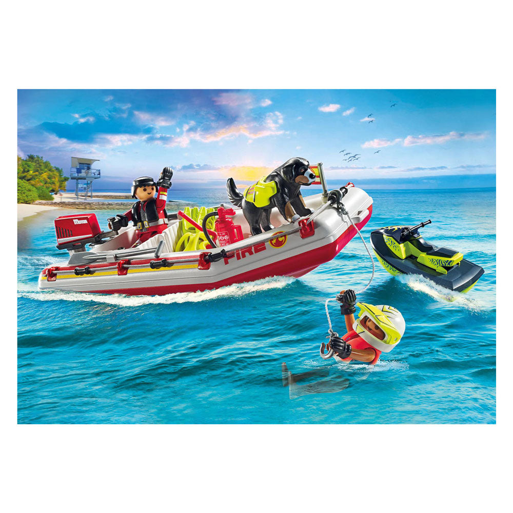 Playmobil action heroes brandweerboot met waterscooter - 71464