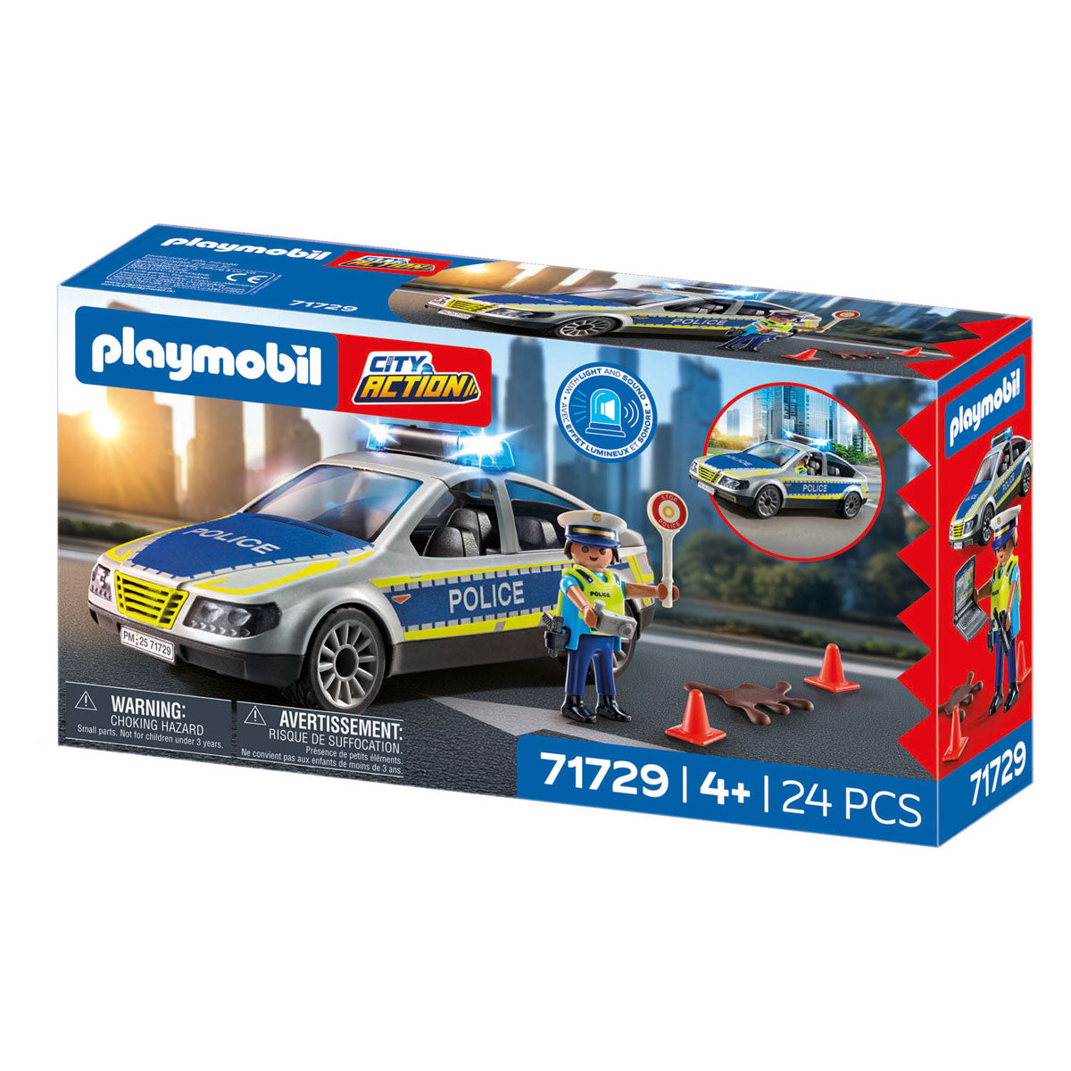 Playmobil action heroes politie patrouille auto 24dlg - 71729