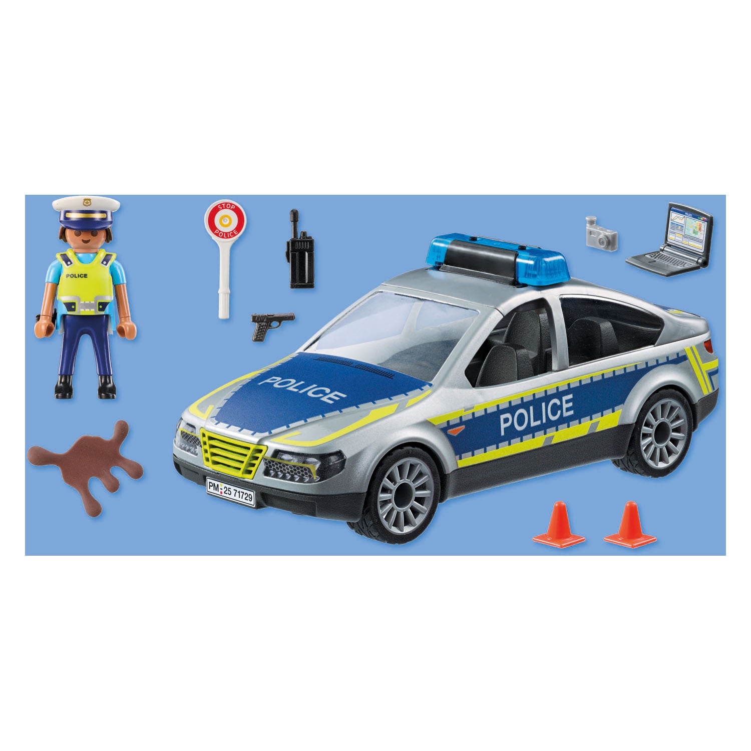 Playmobil action heroes politie patrouille auto 24dlg - 71729