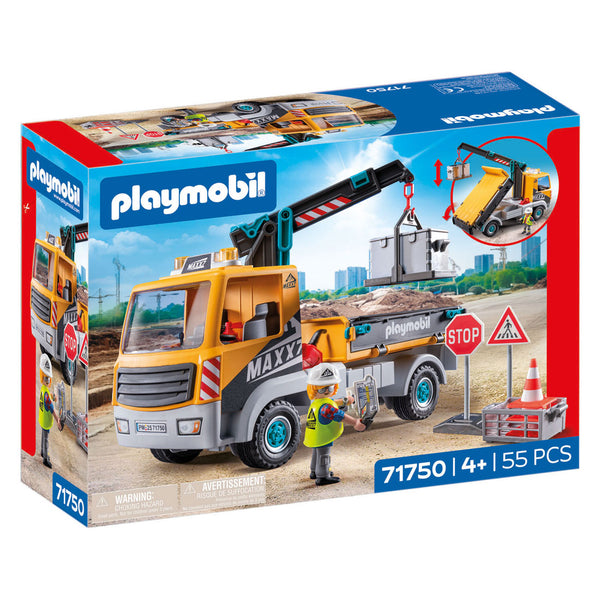 Playmobil action heroes vrachtwagen met kraan - 71750
