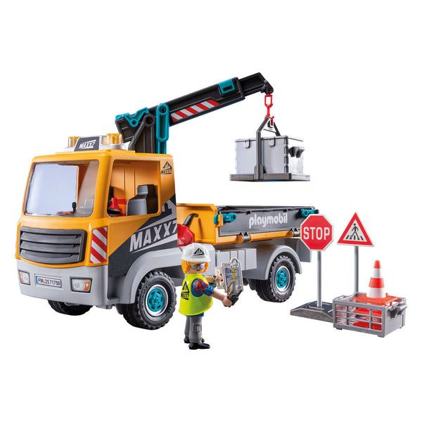 Playmobil action heroes vrachtwagen met kraan - 71750
