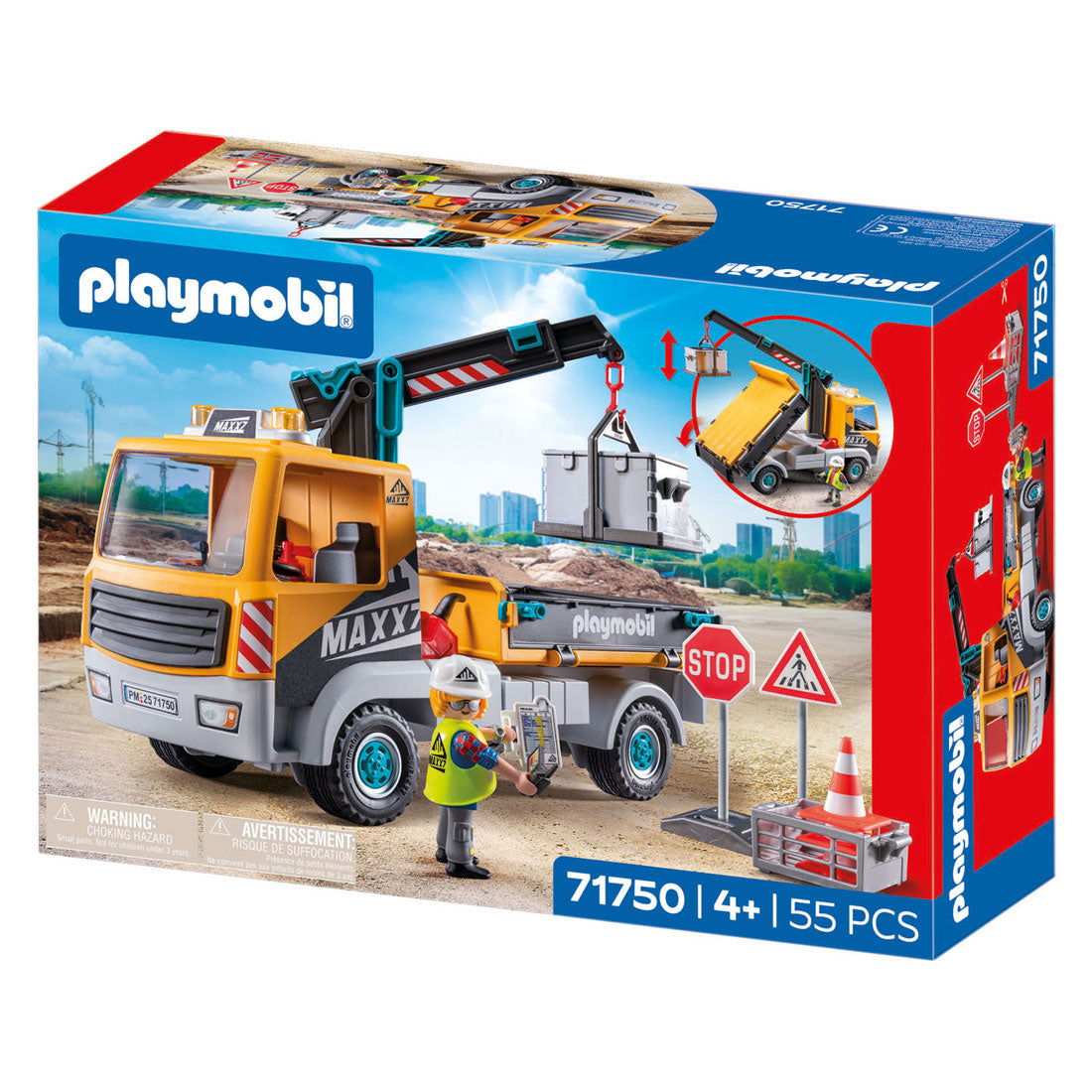 Playmobil action heroes vrachtwagen met kraan - 71750