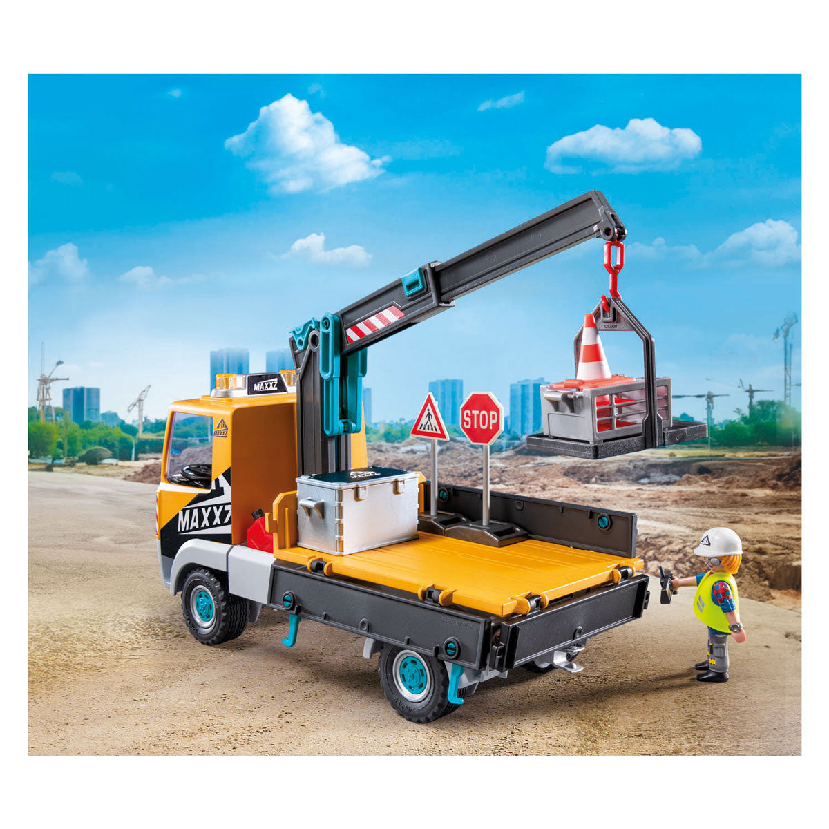 Playmobil action heroes vrachtwagen met kraan - 71750