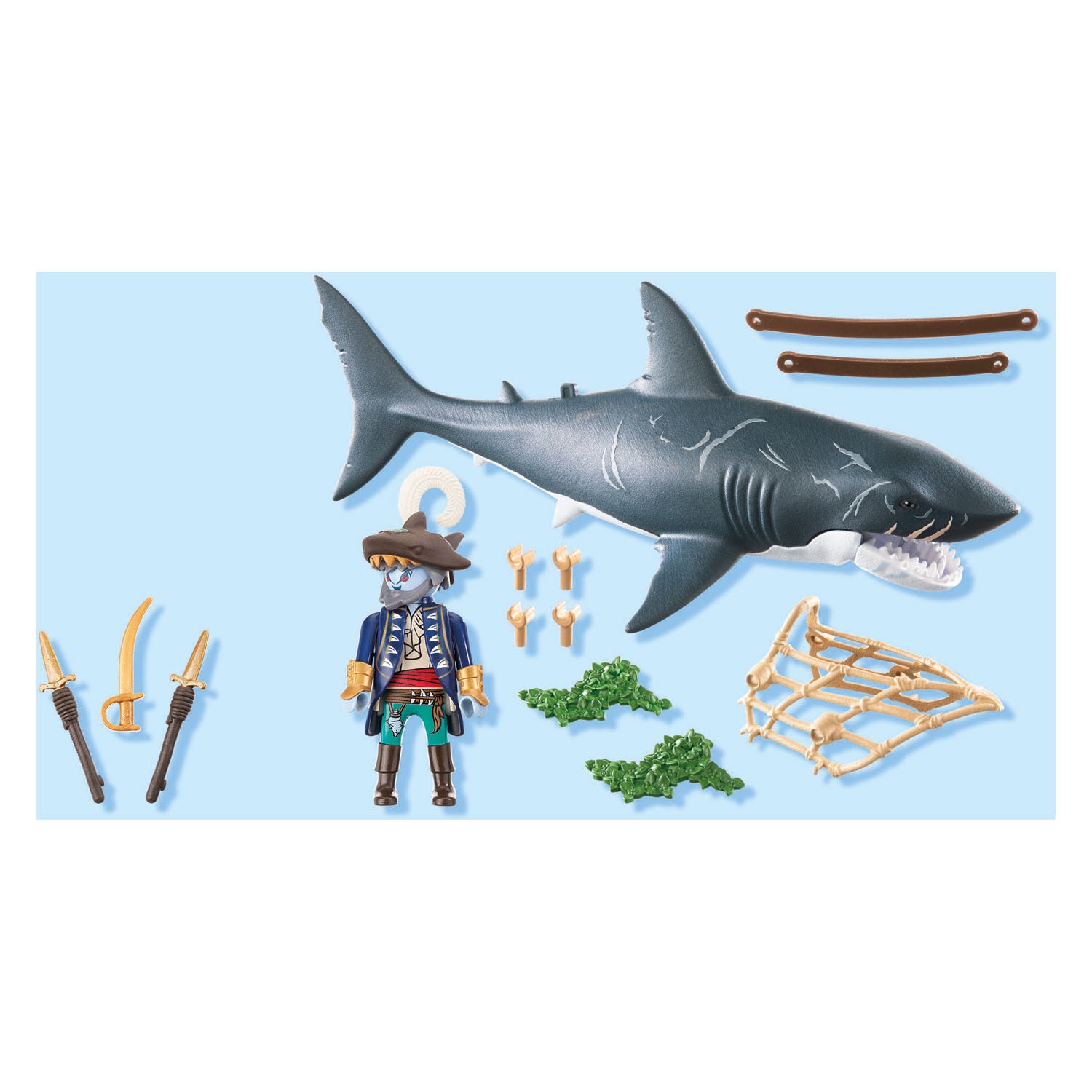 Playmobil pirates reuzenhaai met piraat - 71793