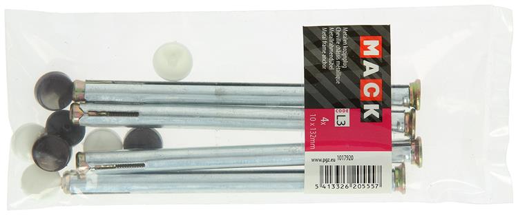 Mack 1017920 - metalen kozijnplug staal verzinkt 4 st 10 x 130 mm | 5 stuks