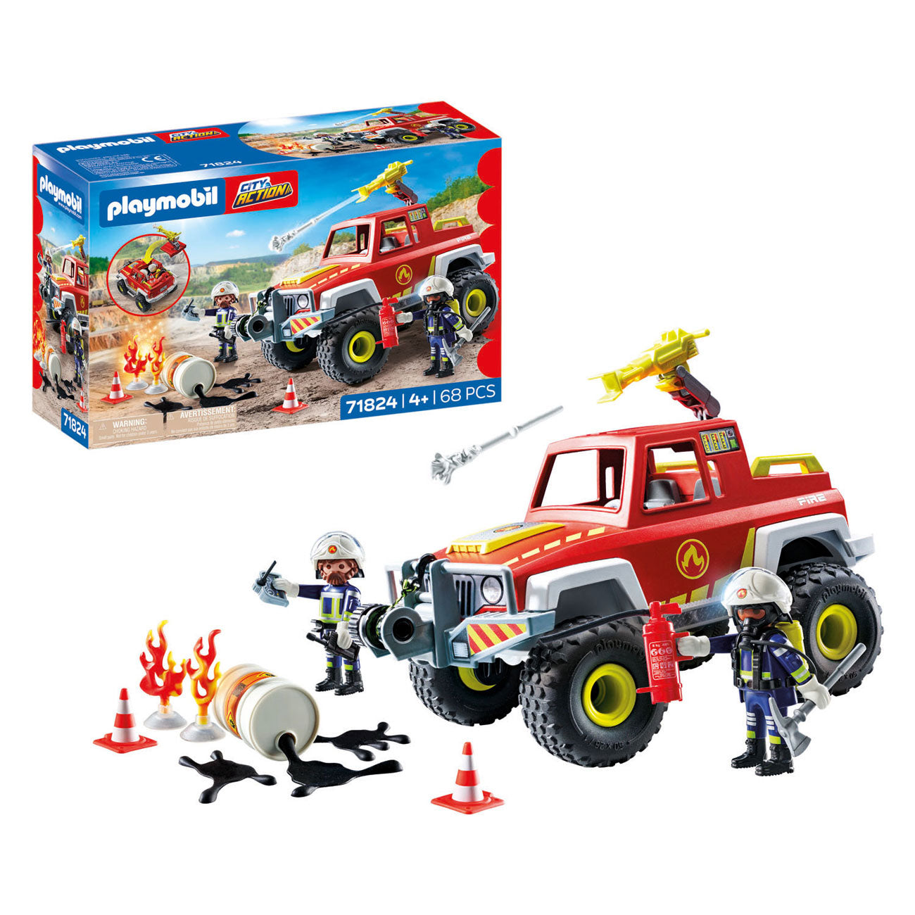 Playmobil action heroes brandweerwagen - 71824