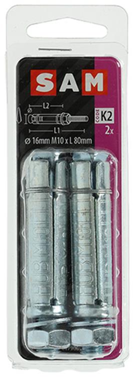 Mack 1019942 - keilbout met draadst. verzinkt2 st m10 x 80mm | 5 stuks