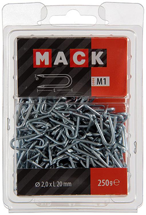 Mack 1017952 - kram staal verzinkt 250 gr 2,0 x 20 mm | 5 stuks
