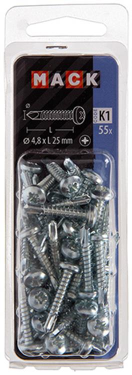 Mack 1018086 - zelfborende schroef cylkop verz 55st 4,8 x 25 mm | 5 stuks