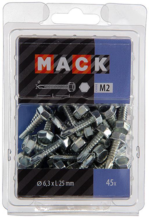 Mack 1018088 - zelfborende schroef zesk.kop verz. 45st 6,3 x 25 mm | 5 stuks