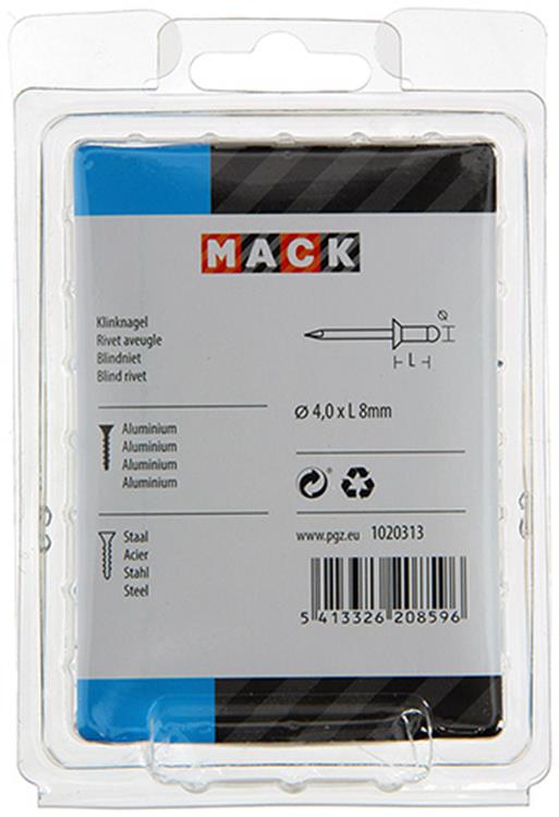 Mack 1020313 - 110 blindnieten alu 4,0x8mm | 5 stuks