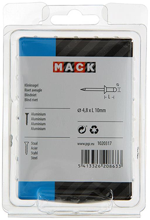 Mack 1020317 - 80 blindnieten alu 4,8x10mm | 5 stuks