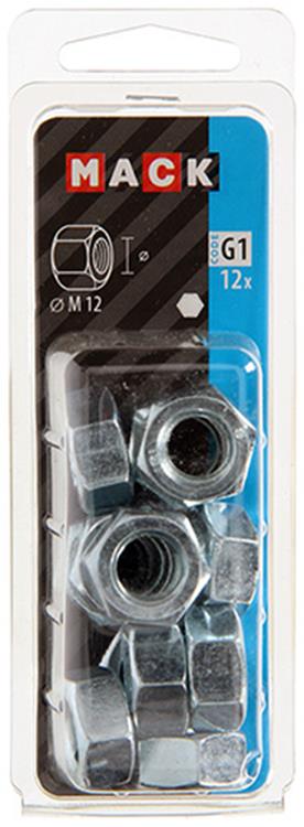 Mack 1018113 - zeskant moer staal verzinkt 12 st m 12 | 5 stuks