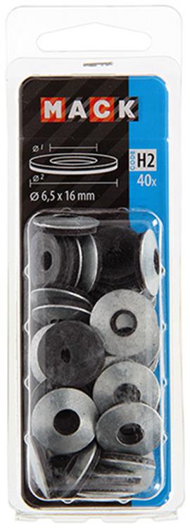 Mack 1018134 - dichtingsring rubber verzinkt 40 st 6,5 x 16 mm | 5 stuks