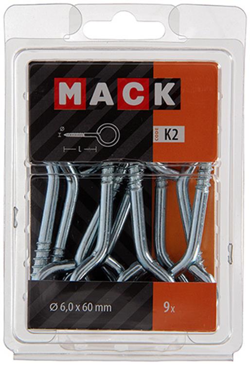 Mack 1018139 - schroefoog staal verzinkt 9 st 6,0 x 60 mm | 5 stuks