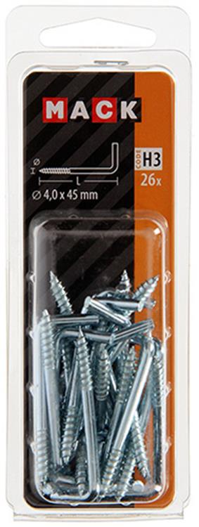Mack 1018145 - schroefduim staal verzinkt 26 st 4,0 x 45 mm | 5 stuks