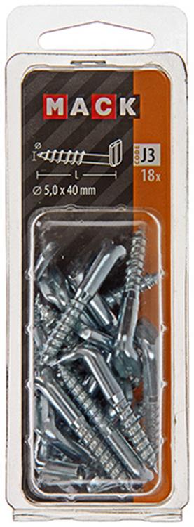 Mack 1018149 - schroefduim met gleuf verzinkt18 st 5,0 x 40 mm | 5 stuks