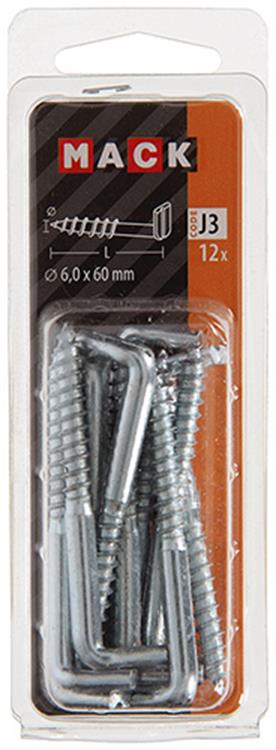 Mack 1018151 - schroefduim met gleuf verzinkt12 st 6,0 x 60 mm | 5 stuks