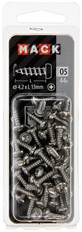 Mack 1020017 - zelftappende schroef cyl.kop a2 44 st 4,2 x 13 mm | 5 stuks