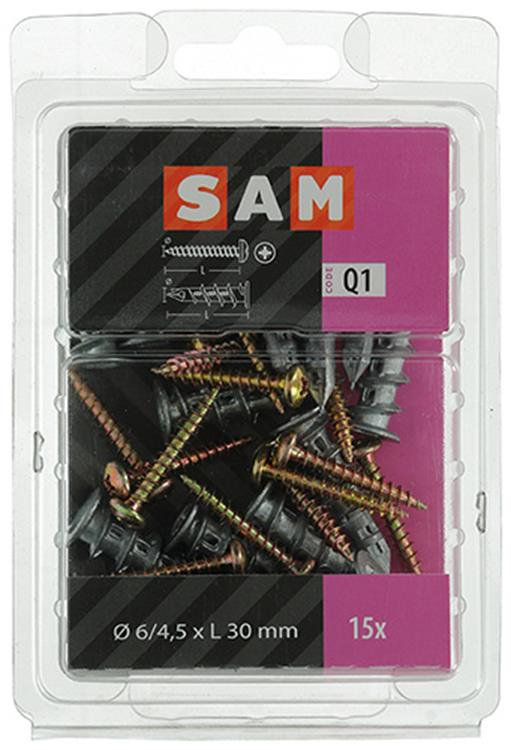 Mack 1018161 - boorplug vr gipskartplt + schr. zamac 15st 6 x 38 mm | 5 stuks