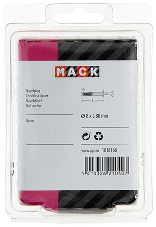 Mack 1018168 - nylon nagelplug polyamide 22 st 8 x 80 mm | 3 stuks