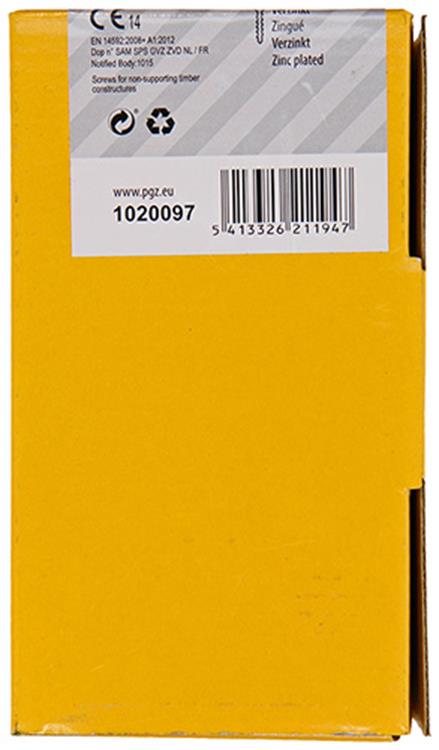 Mack 1020097 - spaanplaatschroef vz kop geelvz 200 st 4,0 x 60 mm | 2 stuks