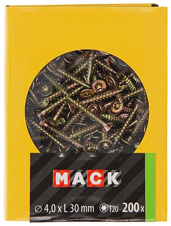 Mack 1020137 - spaanplaatschroef vz kp-zelfb.gvz 200st 4,0 x 30 mm | 5 stuks