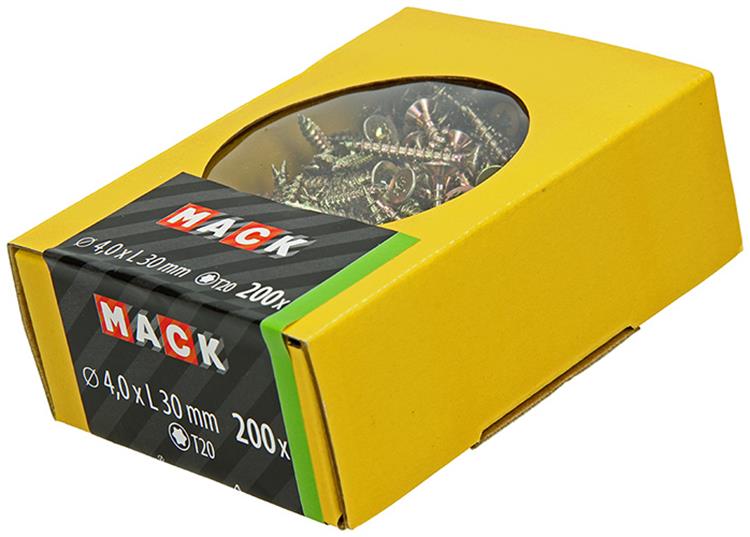 Mack 1020137 - spaanplaatschroef vz kp-zelfb.gvz 200st 4,0 x 30 mm | 5 stuks