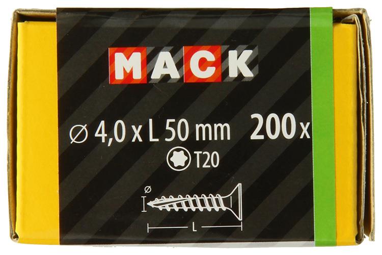 Mack 1020141 - spaanplaatschroef vz kp-zelfb.gvz 200st 4,0 x 50 mm | 3 stuks