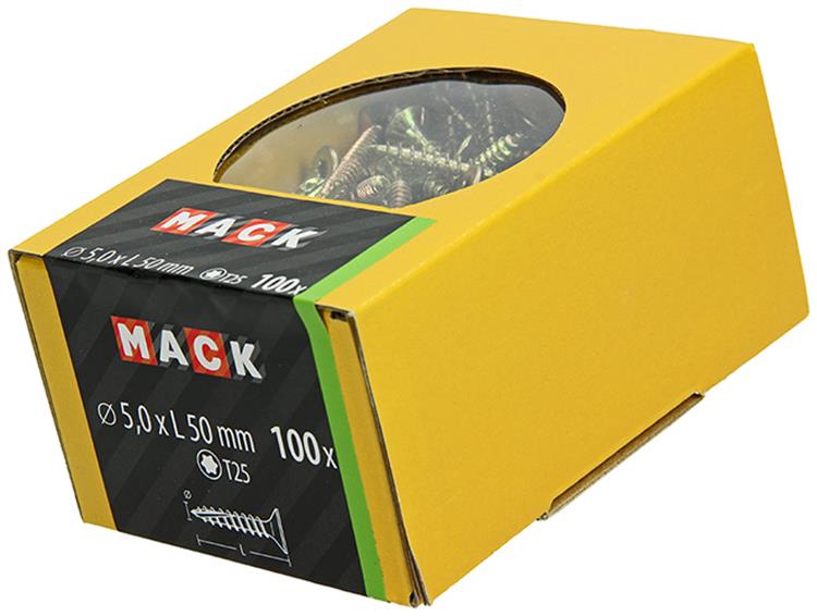 Mack 1020152 - spaanplaatschroef vz kp-zelfb.gvz 100st 5,0 x 50 mm | 5 stuks