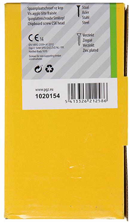 Mack 1020154 - spaanplaatschroef vz kp-zelfb.gvz 100st 5,0 x 70 mm | 3 stuks