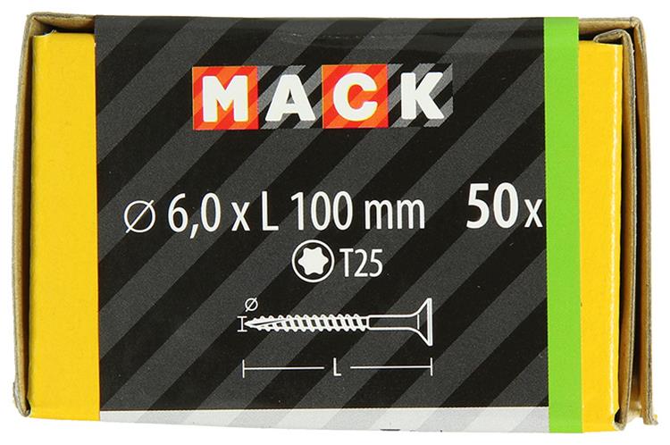 Mack 1020159 - spaanplaatschroef vz kp-zelfb.gvz 50 st 6,0 x 100 mm | 3 stuks