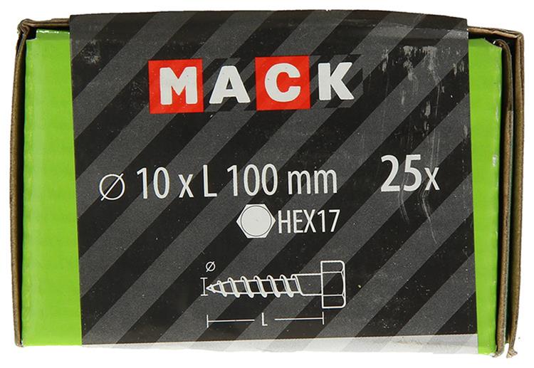 Mack 1020182 - houtdraadbout verzinkt 25 st 10 x 100 mm | 3 stuks