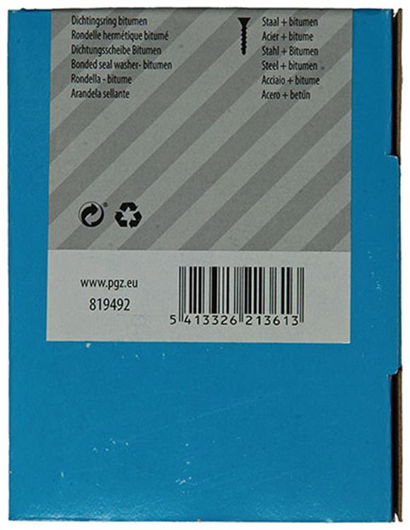 Mack 1020225 - dichtingsring bitumen verzinkt100 st 8,0 x 30 mm | 5 stuks