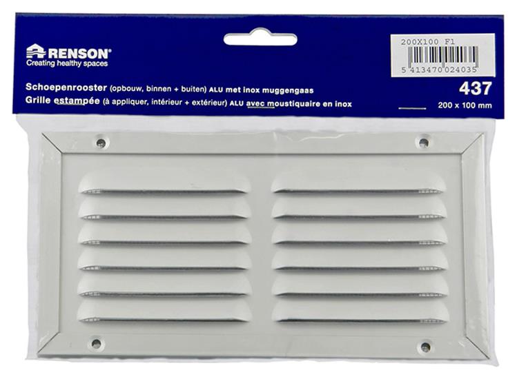 Renson 1006344 - schoepenrooster + kader + mug.opbouw 437 f1 200x100mm | 2 stuks